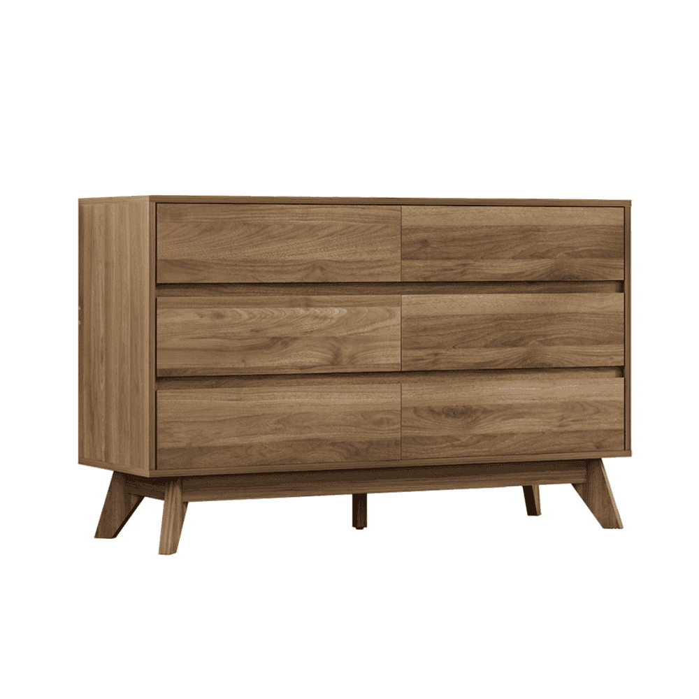 Designer Living Australia 6 Drawer Lowboy Walnut.