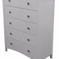 Tallboy 5 Chest of Drawers Solid Rubber Wood Bed Storage Cabinet - White