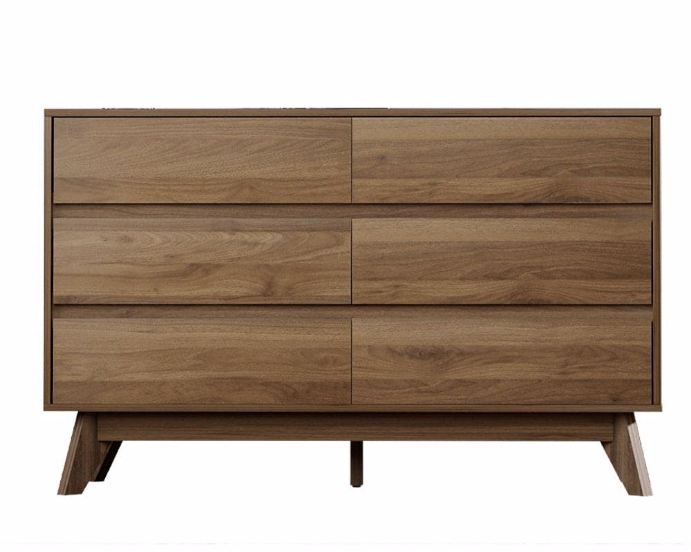 Designer Living Australia 6 Drawer Lowboy Walnut.