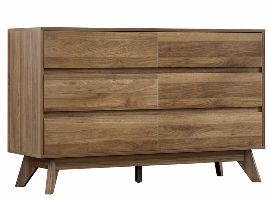 Designer Living Australia 6 Drawer Lowboy Walnut.