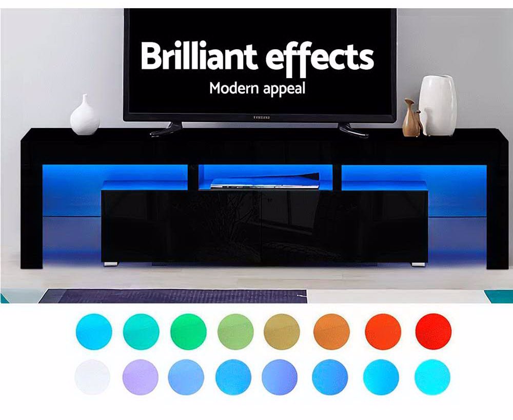 Entertainment Unit Black Gloss 189cm