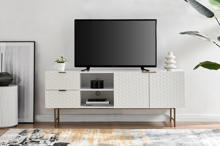 Entertainment Unit Honeycomb White.