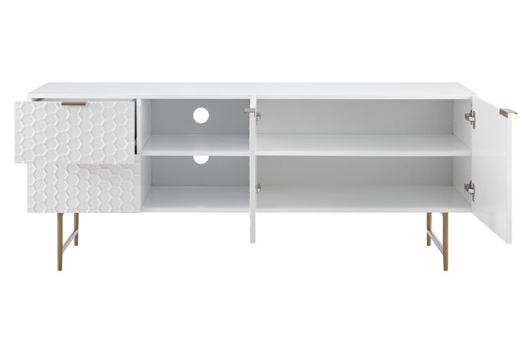 Entertainment Unit Honeycomb White.