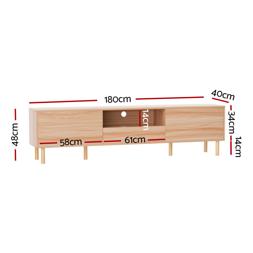 Entertainment Unit TV Stand Cabinet Storage Drawers Display Shelf 180CM.