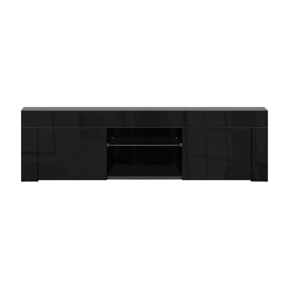 130cm RGB LED TV Stand Cabinet Entertainment Unit Gloss Black.