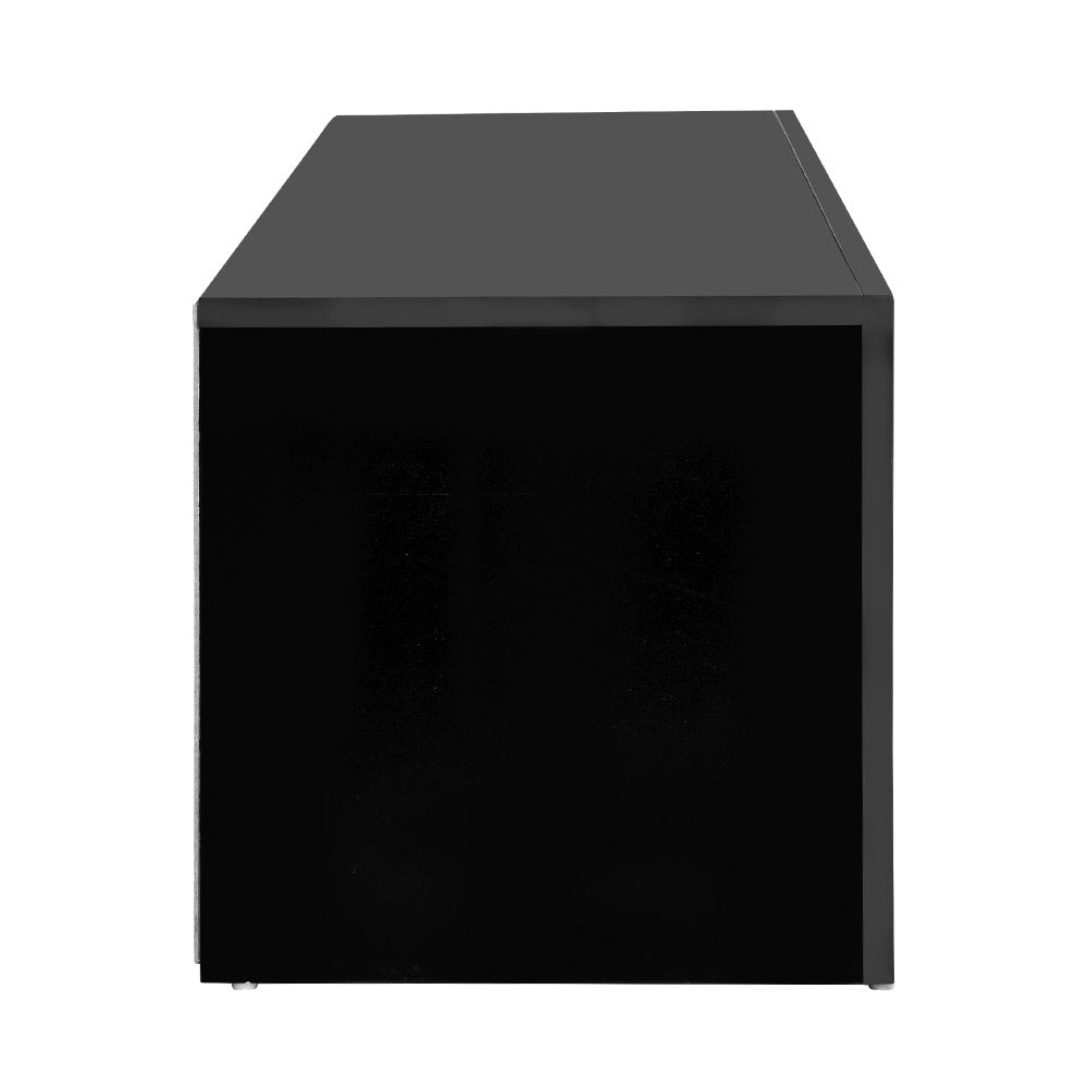 130cm RGB LED TV Stand Cabinet Entertainment Unit Gloss Black.