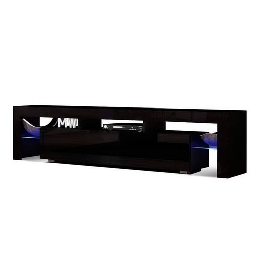 189cm RGB LED TV Stand Cabinet Entertainment Unit Gloss Black.