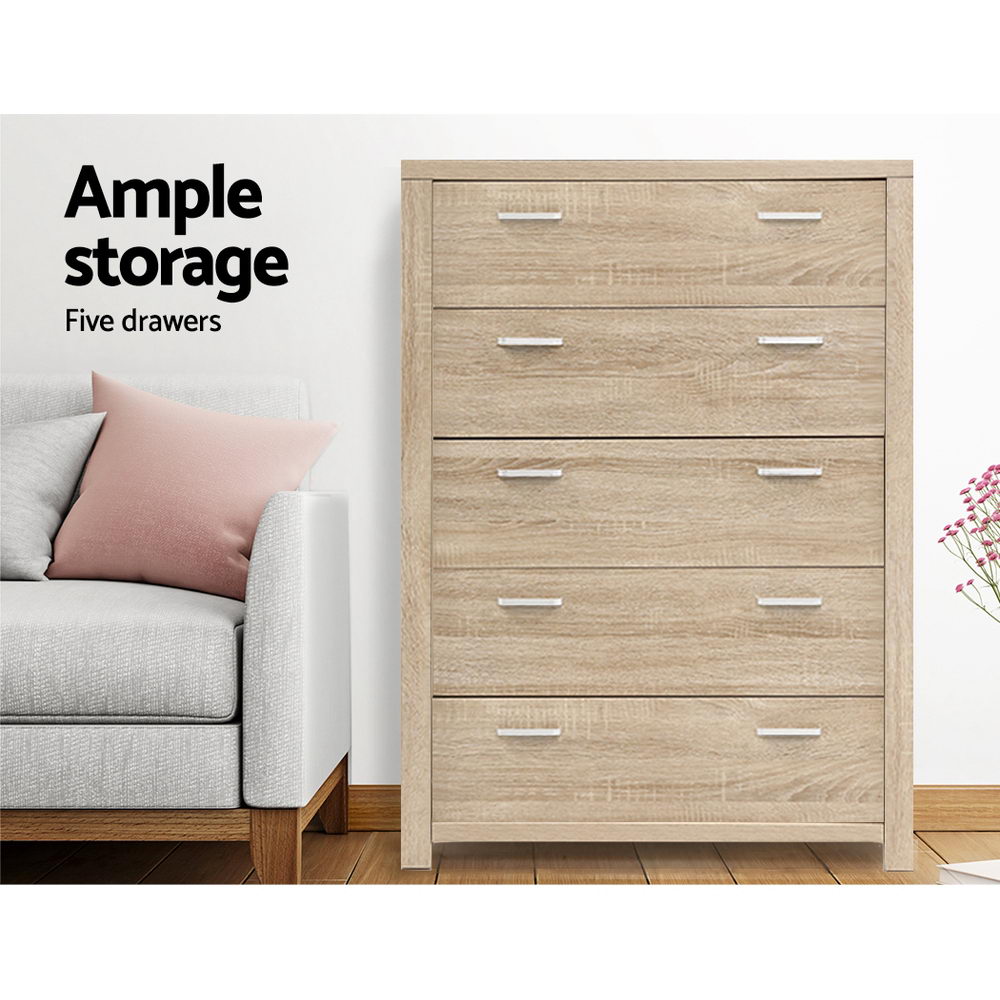 Artiss 5 Chest of Drawers Tallboy