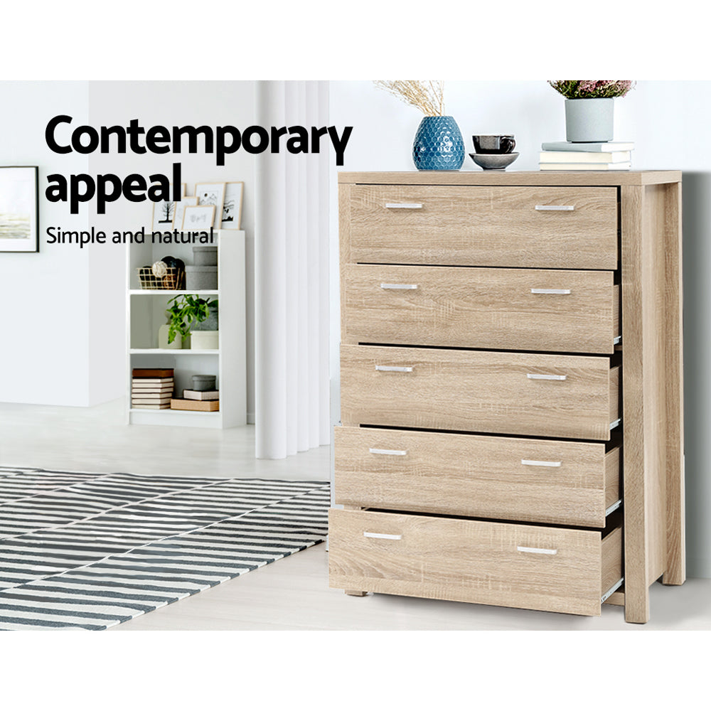 Artiss 5 Chest of Drawers Tallboy