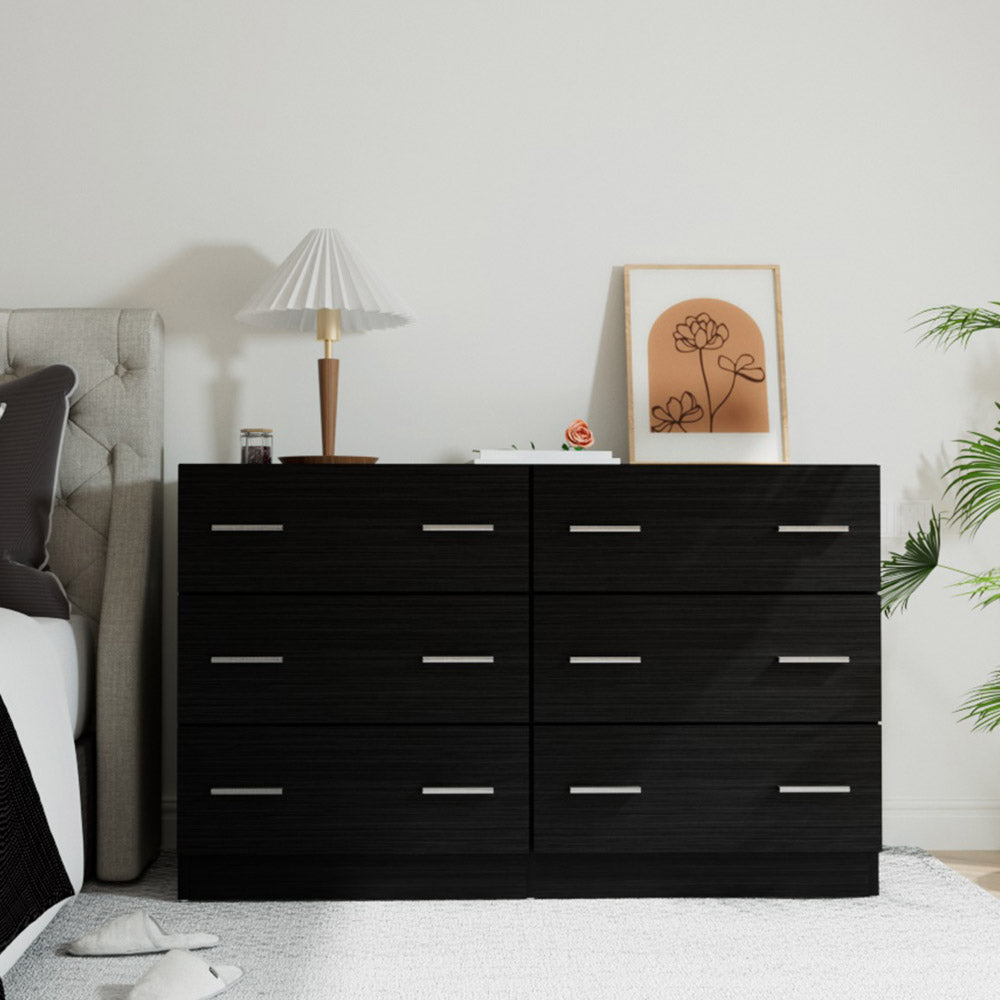 Artiss 6 Chest of Drawers Cabinet Tallboy Black