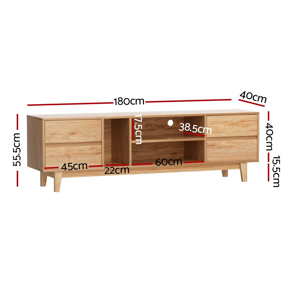 Entertainment Unit Stand TV Cabinet Storage Drawer 180cm.