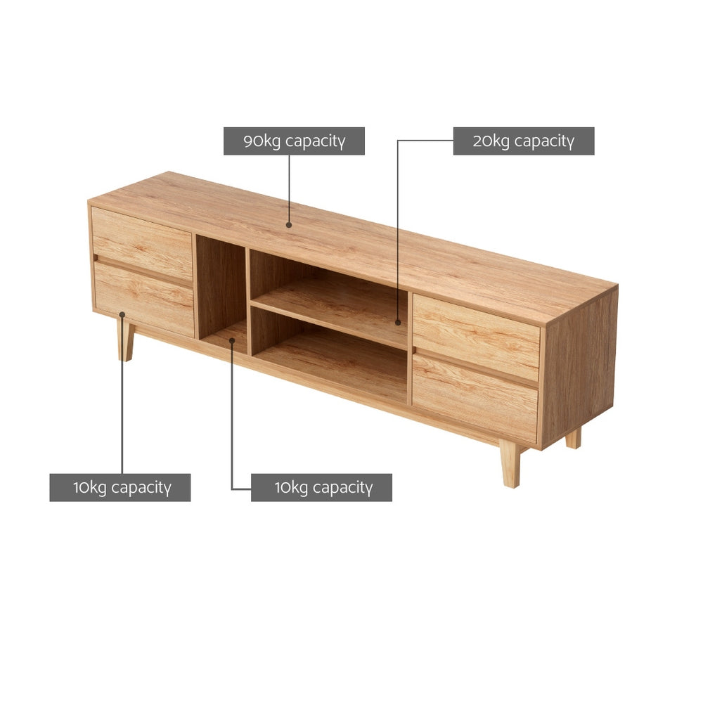 Entertainment Unit Stand TV Cabinet Storage Drawer 180cm.