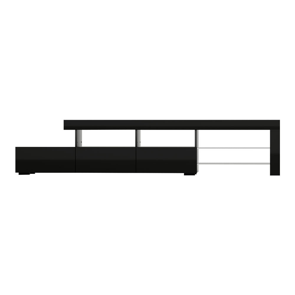 Artiss TV Cabinet Entertainment Unit LED Gloss Black 215cm