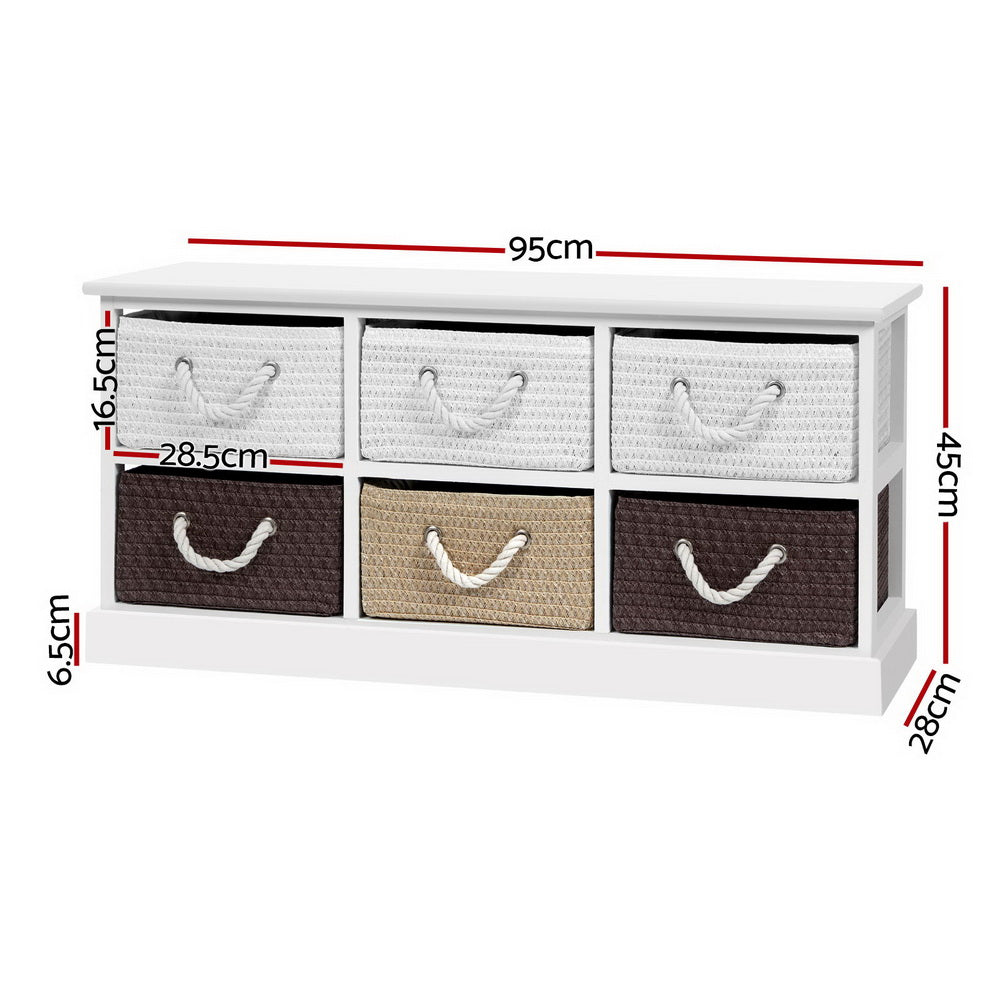 Artiss Storage Bench Shoe Organiser 6 Drawers