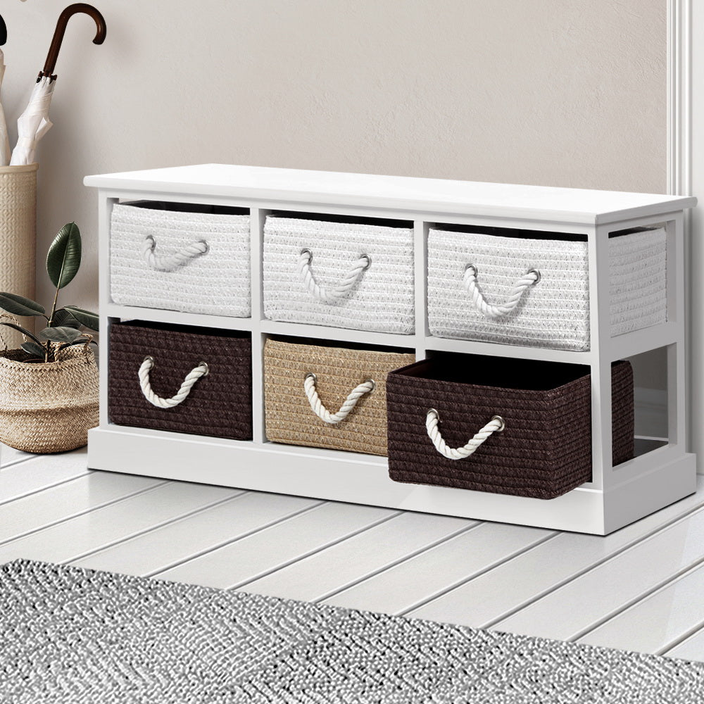 Artiss Storage Bench Shoe Organiser 6 Drawers